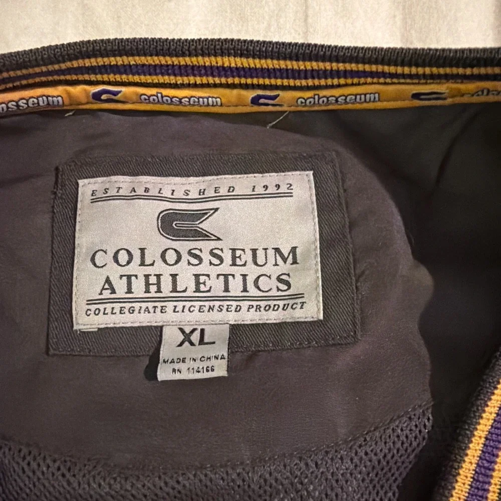 Vintage LSU Tigers Colosseum Athletics Pullover Windbreaker XL Dark Gray Purple